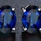 Stunning Oval Cut Sterling Silver Stud Earrings CTTW Lab Created Sapphire Stones September Birthsto 0