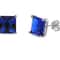Sterling Silver Princess Cut Sapphire Earrings Womens Cubic Zirconia Studs Clear CZ Sapphire Stud E 0