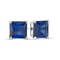Sterling Silver Princess Cut Sapphire Earrings Womens Cubic Zirconia Studs Clear CZ Sapphire Stud E 1
