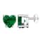 Emerald Heart Cut CZ Stud Earrings Solid Sterling Silver Total Carat Weight Butterfly Post Back Eye 2