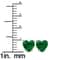 Emerald Heart Cut CZ Stud Earrings Solid Sterling Silver Total Carat Weight Butterfly Post Back Eye 3