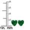 Emerald Heart Cut CZ Stud Earrings Solid Sterling Silver Total Carat Weight Butterfly Post Back Eye 3