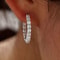 Inside Out White Gold Plated Round Hoop Earrings With Cubic Zirconia Hypoallergenic Elegant Design 1
