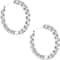 Inside Out White Gold Plated Round Hoop Earrings With Cubic Zirconia Hypoallergenic Elegant Design 4
