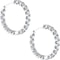 Inside Out White Gold Plated Round Hoop Earrings With Cubic Zirconia Hypoallergenic Elegant Design 4