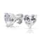 Sterling Silver HEART Shaped Stud Earrings Cubic Zirconia 5mm Silver Round CZ Sparkling Jewelry Gif 0