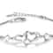 White Gold Plated Crystal Heart Tennis Bracelet Plated Brass Interlock Design 0