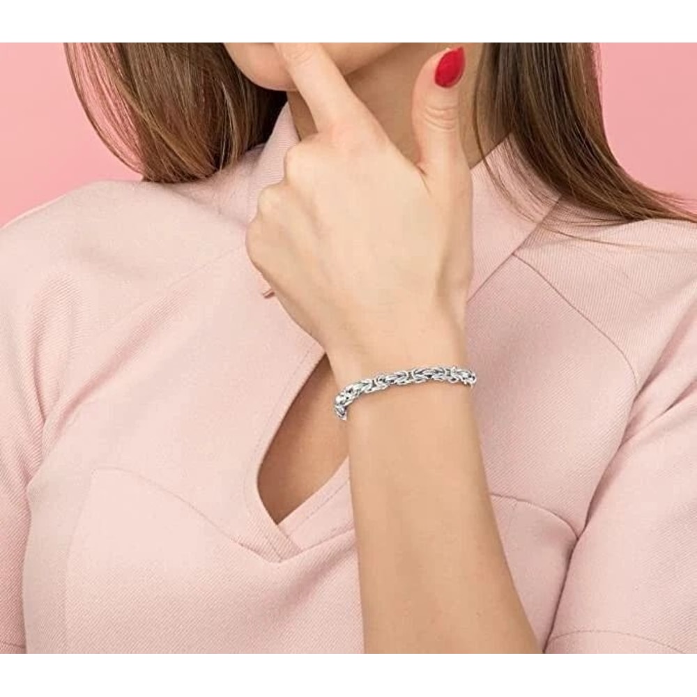 Sterling Silver Adjustable Byzantine Chain Bolo Bracelet For Women Perfect Gift Adjustable 2