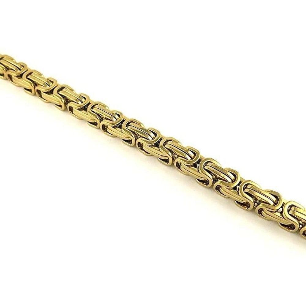 Gold Mechanic Byzantine Bracelet Mens Stainless Steel Link Chain For Modern Elegance 2