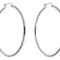 Large Thin Hoop Earrings For Women Sterling Silver Round Snap Closure Polished Finish 0
