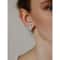 Elegant White Gold Plated Teardrop Cut Halo Stud Earrings Swarovski Crystals Brass Design 6