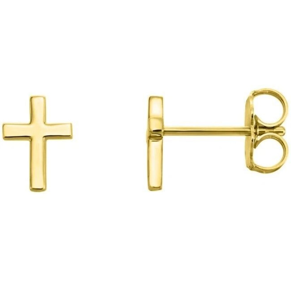 Small Sterling Silver Gold Cross Stud Earrings For Men Women And Children Hypoallergenic Perfect G 2