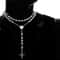 White Gold Plated Diamond Cut Rosary Necklace Jesus Cross Charm Pendant 3