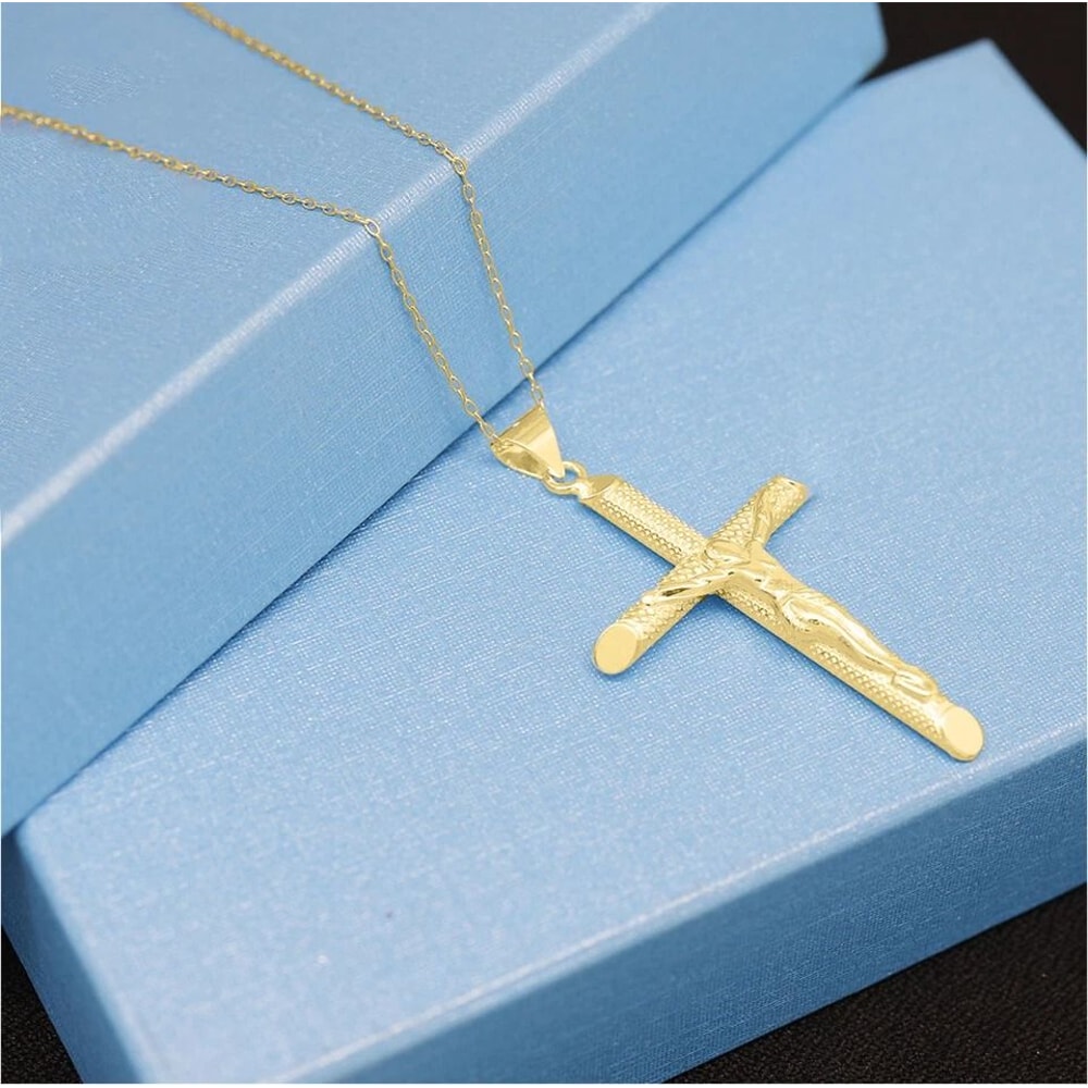 Mens Sterling Silver Cross Pendant Jesus Christ Necklace Cable Chain Christian Pendant Religious Je 2