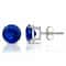 Sterling Silver Round Cut Sapphire Earrings Lab Created Blue Sapphire Clear CZ Studs For Women 4