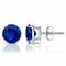 Sterling Silver Round Cut Sapphire Earrings Lab Created Blue Sapphire Clear CZ Studs For Women 4