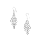 Fancy Sterling Silver Diamond Shape Chandelier Drop Earrings Hook Dangle Elegant And Lightweight Je 4