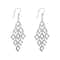 Fancy Sterling Silver Diamond Shape Chandelier Drop Earrings Hook Dangle Elegant And Lightweight Je 1