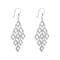 Fancy Sterling Silver Diamond Shape Chandelier Drop Earrings Hook Dangle Elegant And Lightweight Je 1