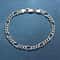 Solid Sterling Silver Figaro Chain Bracelet Link Style With Lobster Clasp For Men Women 2
