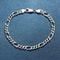 Solid Sterling Silver Figaro Chain Bracelet Link Style With Lobster Clasp For Men Women 2