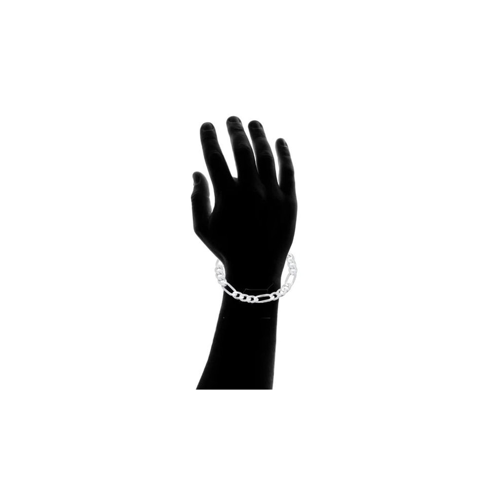 Solid Sterling Silver Figaro Chain Bracelet Link Style With Lobster Clasp For Men Women 5