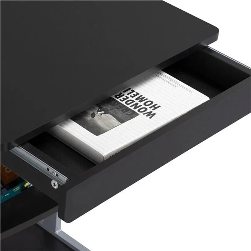 Compact Corner Laptop Work Desk Small Spaces Rolling Computer Desk Printer Table With Storage 5