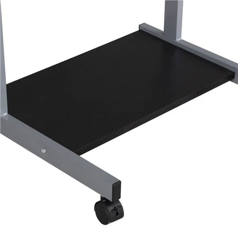 Compact Corner Laptop Work Desk Small Spaces Rolling Computer Desk Printer Table With Storage 8