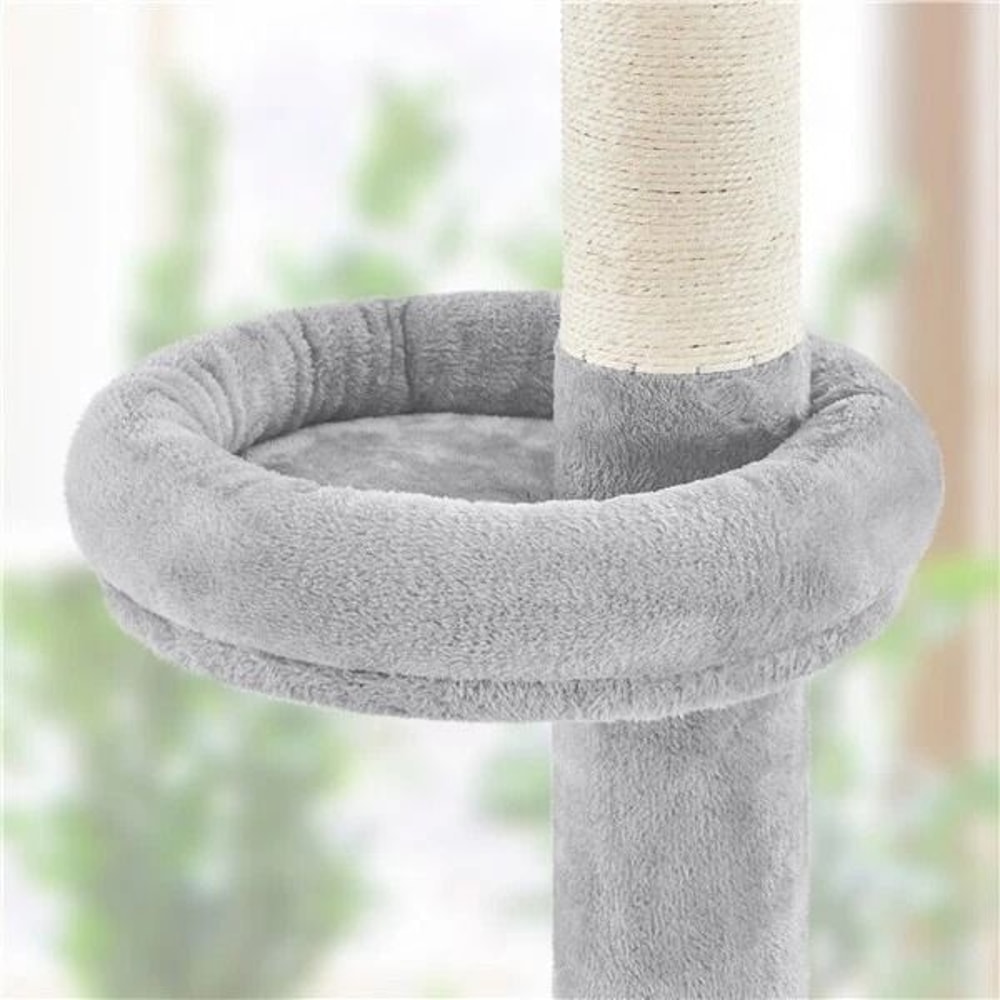 Adjustable FloortoCeiling Cat Tree Tower Condo Scratching Posts For SmallMedium Cats 5