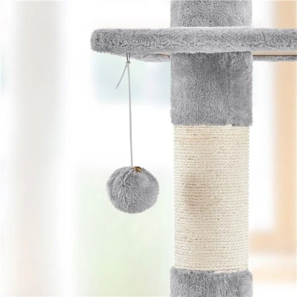 Adjustable FloortoCeiling Cat Tree Tower Condo Scratching Posts For SmallMedium Cats 6