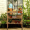 Potting Bench Table Outdoor Garden Work Station Natural Wood Workbench Perfect For Planting And Too 2