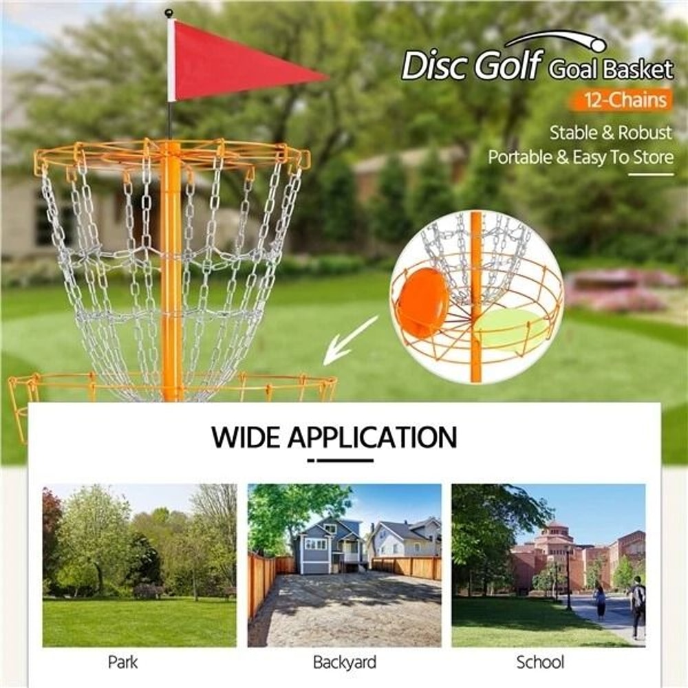 Flying Disc Golf Practice Basket Portable Disc Golf Basket Durable Outdoor Orange Target 5