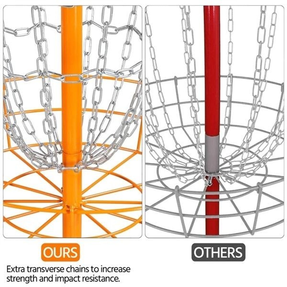 Flying Disc Golf Practice Basket Portable Disc Golf Basket Durable Outdoor Orange Target 6