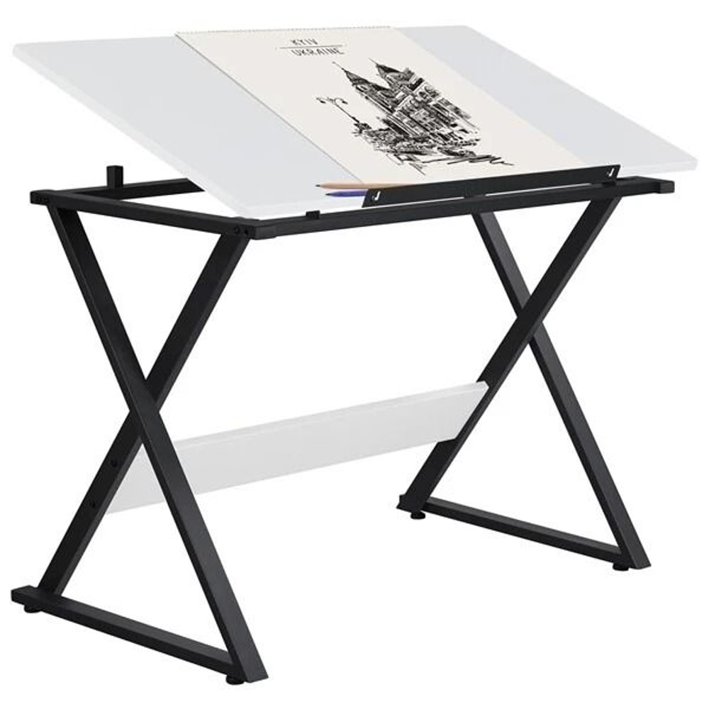 Adjustable Tabletop Art Desk Drafting Table For Creative Work Drawing Desk With Sliding Pencil Ledg 0