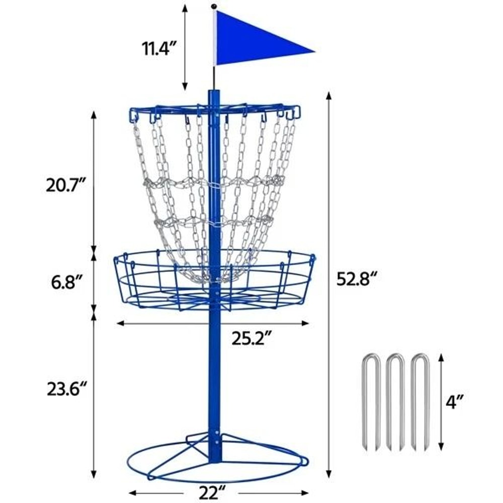 Portable Disc Golf Basket For Practice Cross Chain Outdoor Target Durable Trapper Blue Design 11