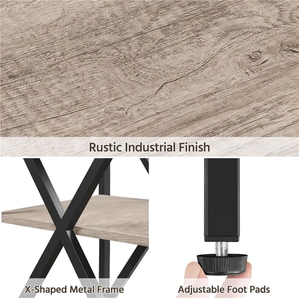 Industrial Side Table Nightstand Tier End Table With X Design Bedroom Living Room Modern Home Stora 4