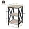 Industrial Side Table Nightstand Tier End Table With X Design Bedroom Living Room Modern Home Stora 5