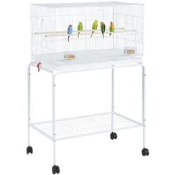 cages for parakeets, flight bird cage, lovebirds & canaries, breeding cage, white, durable with casters and storage