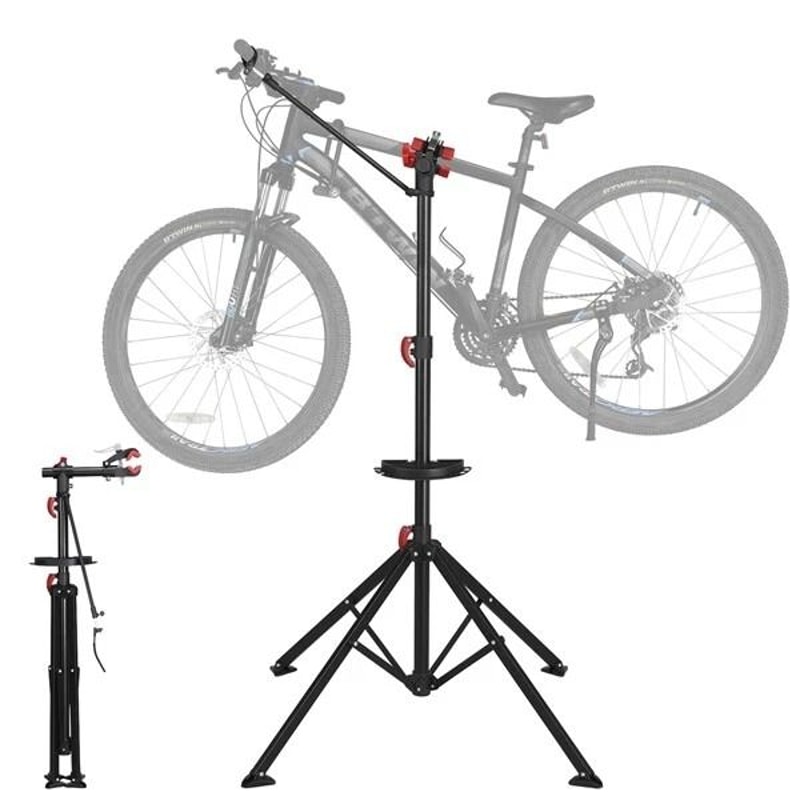 Professional Bike Repair Stand Telescopic Arm Multiple Quick Release Mechanism Tool Tray For Conven 0
