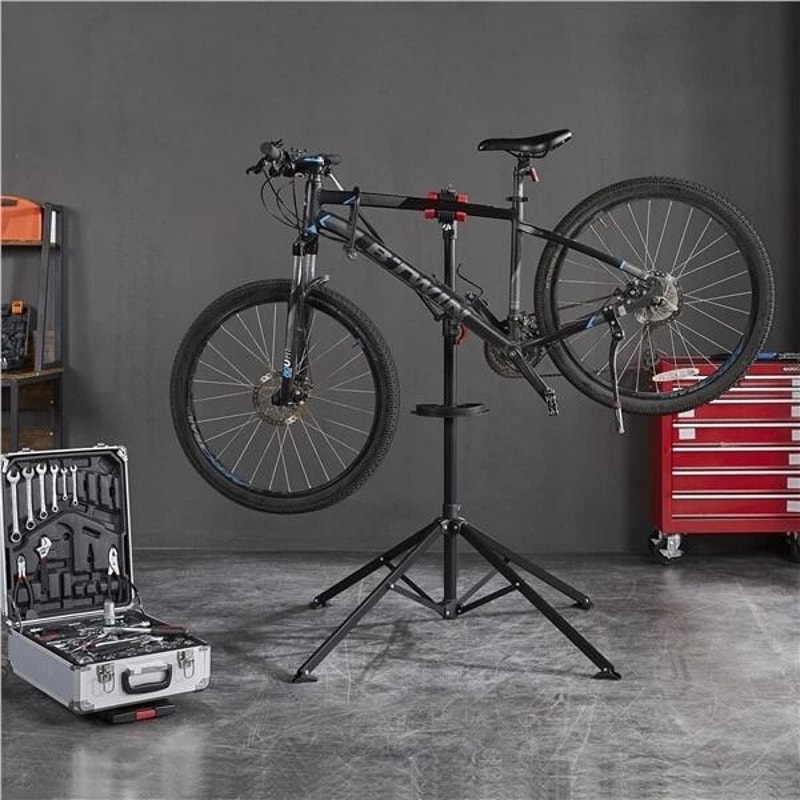 Professional Bike Repair Stand Telescopic Arm Multiple Quick Release Mechanism Tool Tray For Conven 7