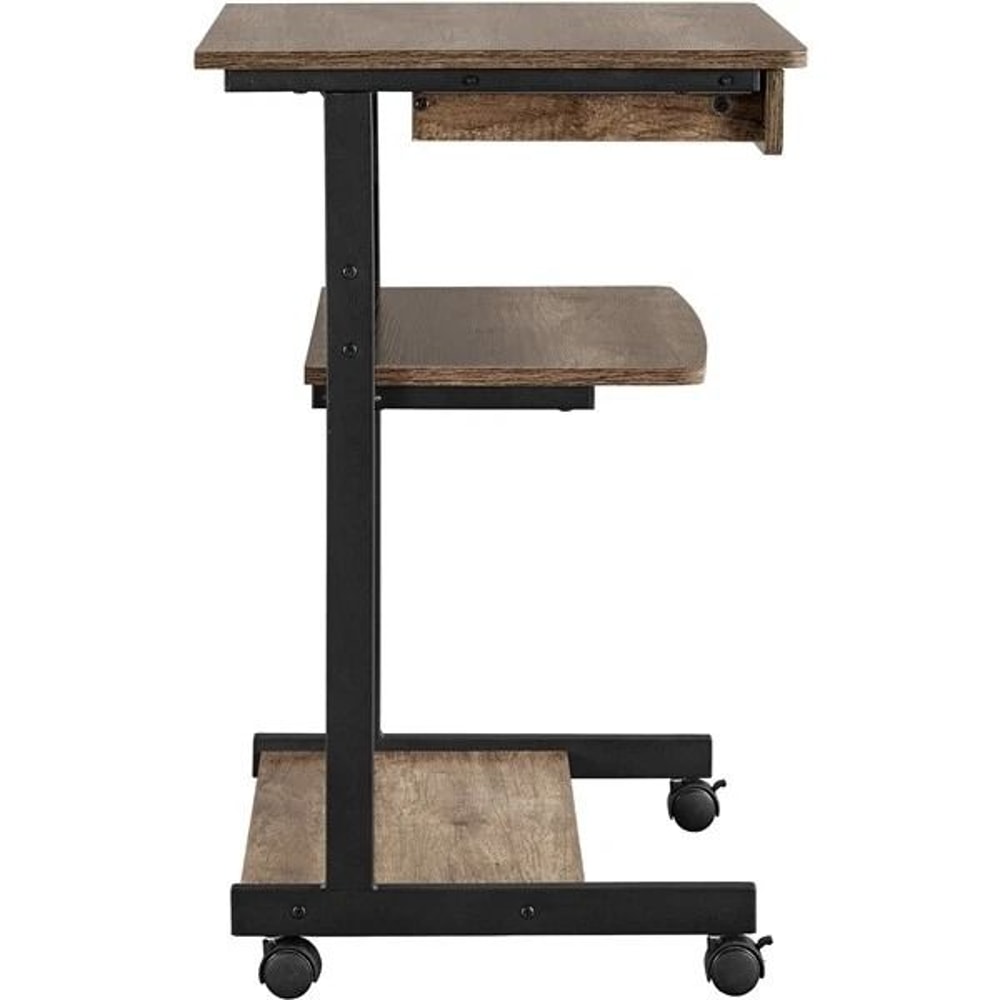 Computer Table Workstation Small Rolling Desk Laptop Mobile PC Corner Tray Desk For Home Office 6