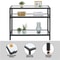 Sleek Black Console Table Sturdy Metal Frame 3Layer Modern Sofa Table With Glass Shelves Versatile 4
