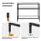 Sleek Black Console Table Sturdy Metal Frame 3Layer Modern Sofa Table With Glass Shelves Versatile 7
