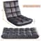 Folding Lounge Chair With Back Support Adjustable Padded Floor Chair Gray Floor Sofa For Gaming 2