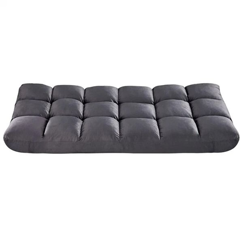 Folding Lounge Chair With Back Support Adjustable Padded Floor Chair Gray Floor Sofa For Gaming 5