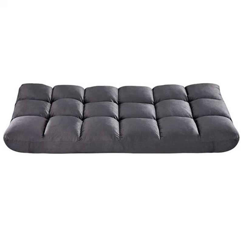 Folding Lounge Chair With Back Support Adjustable Padded Floor Chair Gray Floor Sofa For Gaming 5