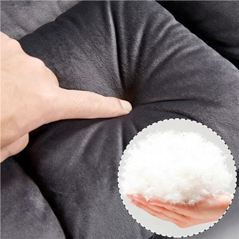 Folding Lounge Chair With Back Support Adjustable Padded Floor Chair Gray Floor Sofa For Gaming 9