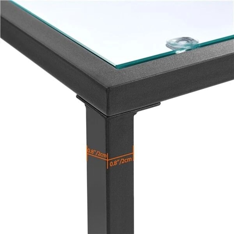 Tempered Glass Console Table Modern Design For Entryway Hallway Porch Kitchen Sturdy Black Metal Fr 9