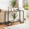Tempered Glass Console Table Modern Design For Entryway Hallway Porch Kitchen Sturdy Black Metal Fr 0