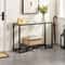Tempered Glass Console Table Modern Design For Entryway Hallway Porch Kitchen Sturdy Black Metal Fr 6